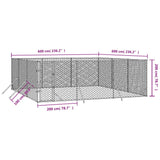 Outdoor Dog Kennel Silver 6x6x2 m Galvanised Steel