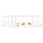 Outdoor Dog Kennel Silver 6x6x2 m Galvanised Steel