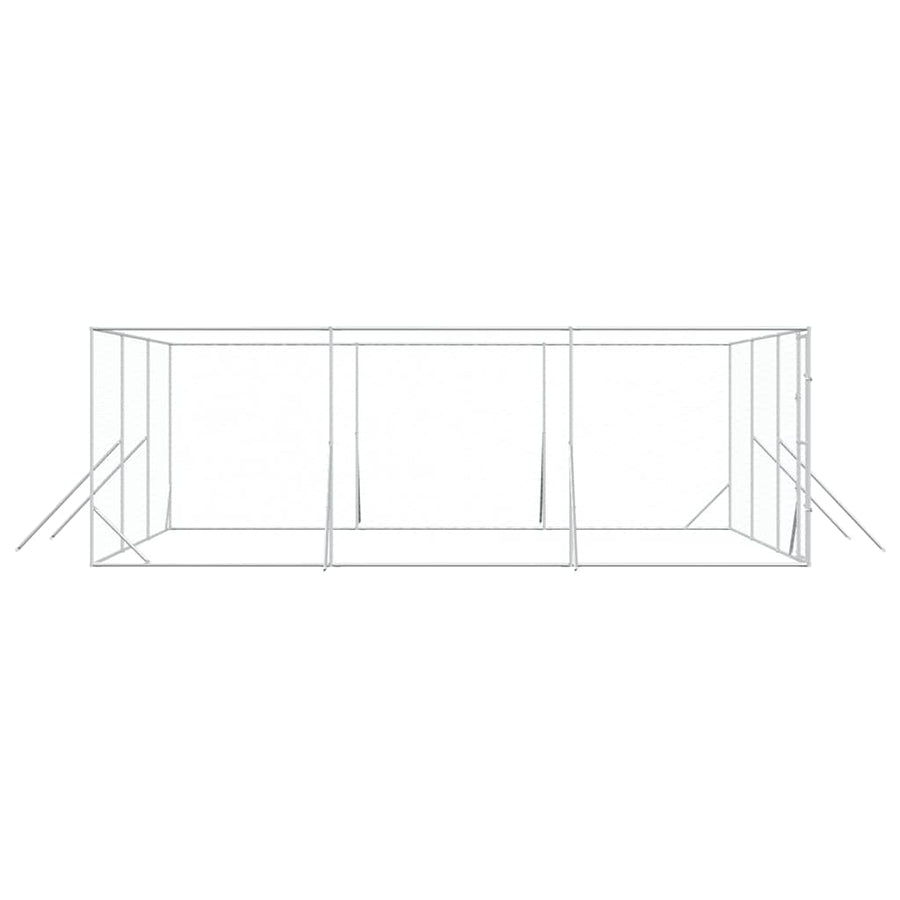 Outdoor Dog Kennel Silver 6x6x2 m Galvanised Steel