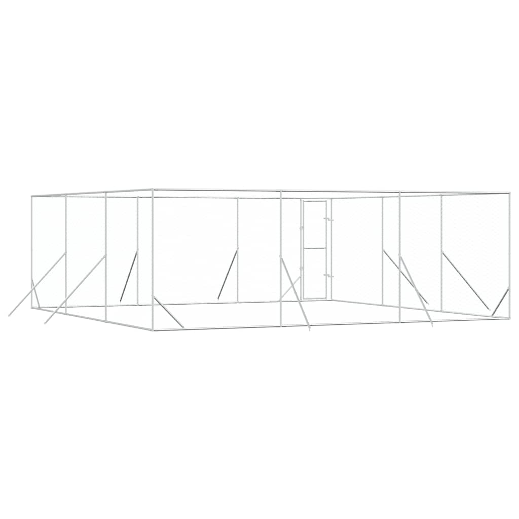 Outdoor Dog Kennel Silver 6x6x2 m Galvanised Steel