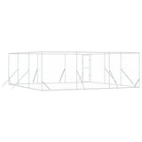 Outdoor Dog Kennel Silver 6x6x2 m Galvanised Steel - Close-Up Angle