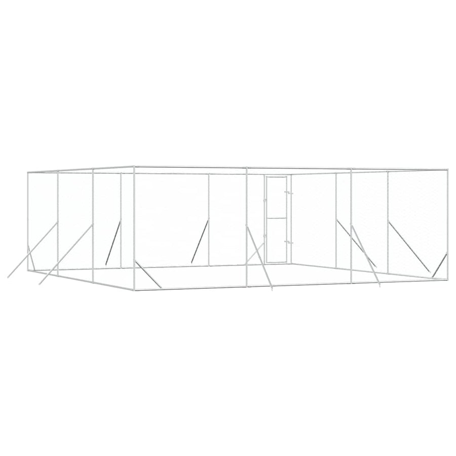 Outdoor Dog Kennel Silver 6x6x2 m Galvanised Steel