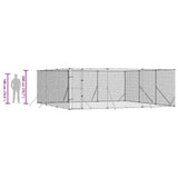 Outdoor Dog Kennel Silver 6x6x2 m Galvanised Steel - Extra Image