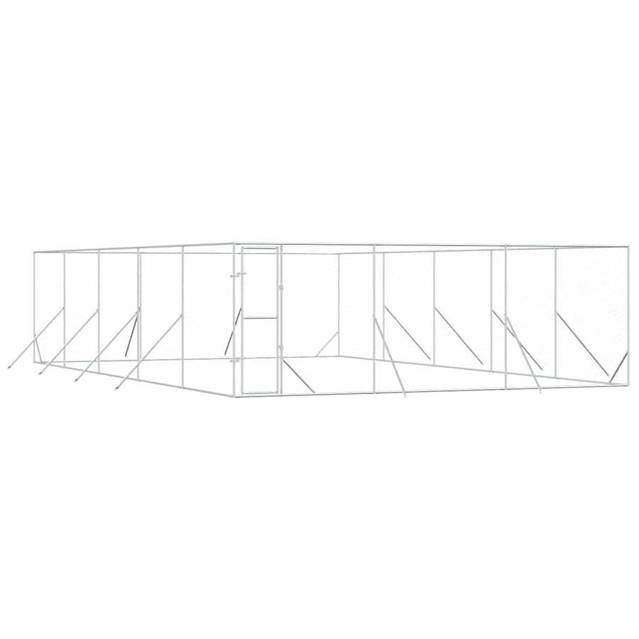 Outdoor Dog Kennel Silver 6x10x2 m Galvanised Steel