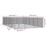 Outdoor Dog Kennel Silver 6x10x2 m Galvanised Steel