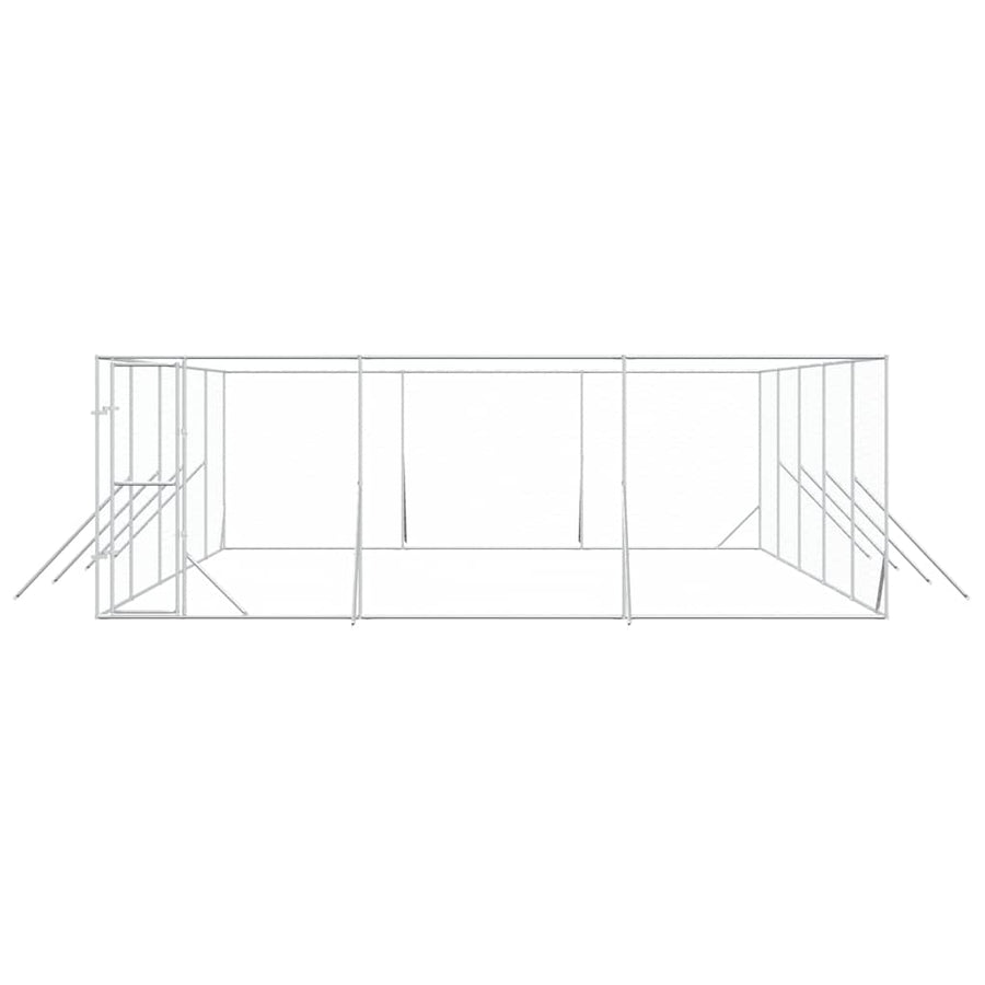 Outdoor Dog Kennel Silver 6x10x2 m Galvanised Steel