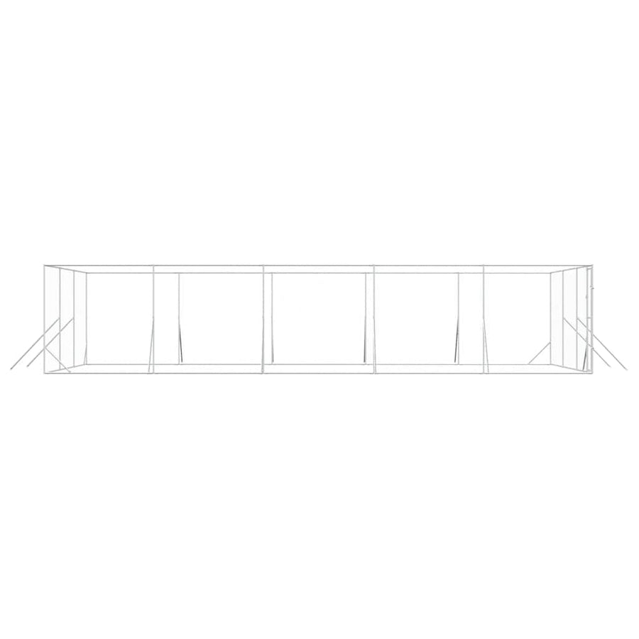 Outdoor Dog Kennel Silver 6x10x2 m Galvanised Steel