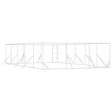 Outdoor Dog Kennel Silver 6x10x2 m Galvanised Steel - Close-Up Angle