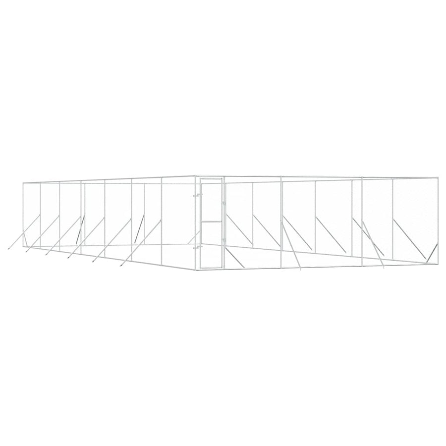 Outdoor Dog Kennel Silver 6x14x2 m Galvanised Steel