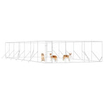 Outdoor Dog Kennel Silver 6x14x2 m Galvanised Steel