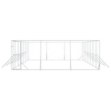 Outdoor Dog Kennel Silver 6x14x2 m Galvanised Steel - 45-Degree Angle