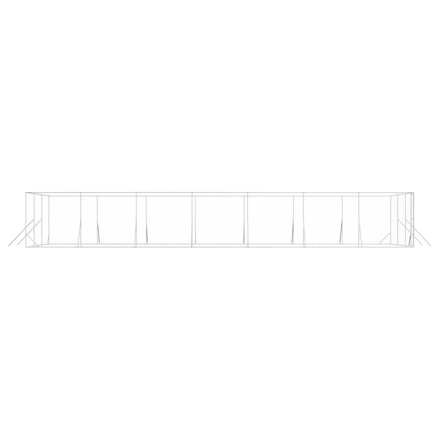 Outdoor Dog Kennel Silver 6x14x2 m Galvanised Steel