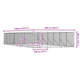 Outdoor Dog Kennel Silver 6x14x2 m Galvanised Steel