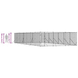 Outdoor Dog Kennel Silver 6x14x2 m Galvanised Steel - Extra Image