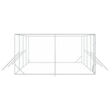 Outdoor Dog Kennel Silver 8x4x2 m Galvanised Steel - Rear View