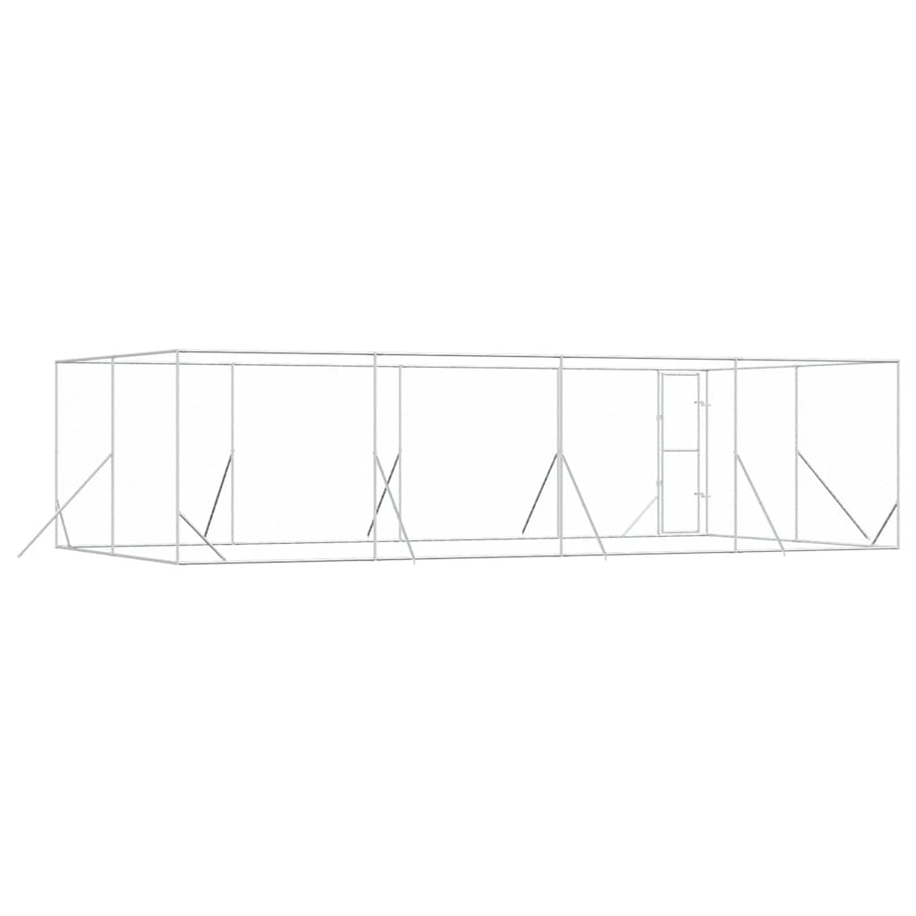 Outdoor Dog Kennel Silver 8x4x2 m Galvanised Steel