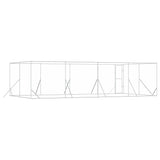 Outdoor Dog Kennel Silver 8x4x2 m Galvanised Steel - Close-Up Angle