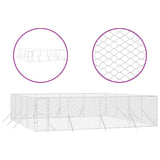 Outdoor Dog Kennel Silver 8x8x2 m Galvanised Steel - Front View