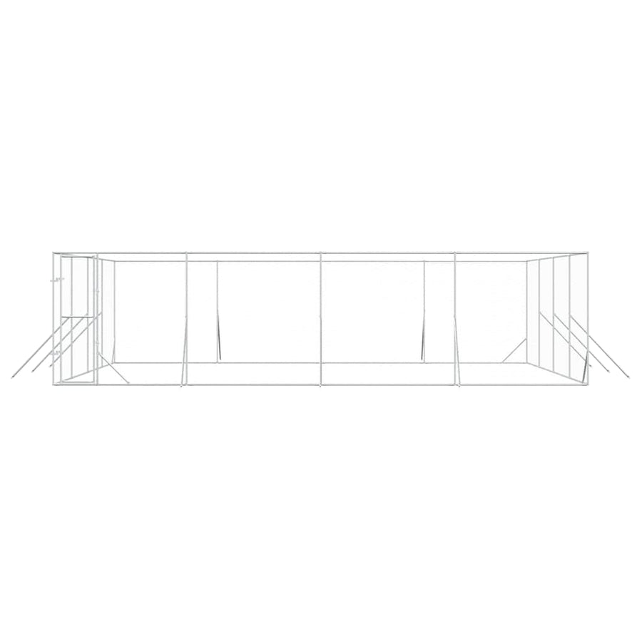 Outdoor Dog Kennel Silver 8x8x2 m Galvanised Steel