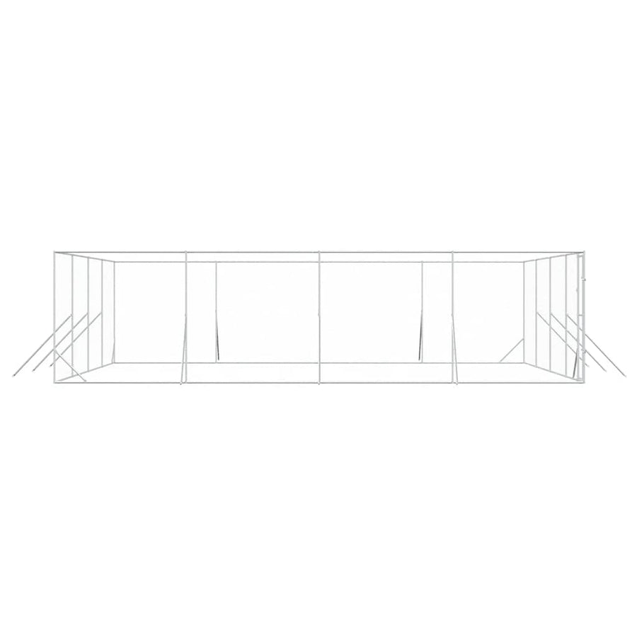 Outdoor Dog Kennel Silver 8x8x2 m Galvanised Steel