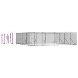 Outdoor Dog Kennel Silver 8x8x2 m Galvanised Steel