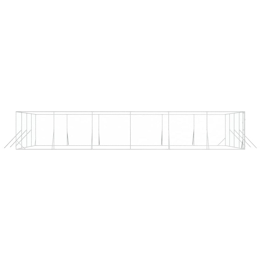 Outdoor Dog Kennel Silver 8x12x2 m Galvanised Steel