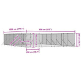 Outdoor Dog Kennel Silver 8x12x2 m Galvanised Steel
