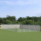 Outdoor Dog Kennel Silver 8x16x2 m Galvanised Steel