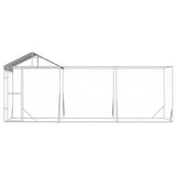Outdoor Dog Kennel with Roof Silver 6x2x2.5 m Galvanised Steel - 45-Degree Angle