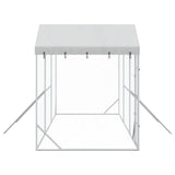 Outdoor Dog Kennel with Roof Silver 6x2x2.5 m Galvanised Steel
