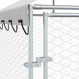 Outdoor Dog Kennel with Roof Silver 6x2x2.5 m Galvanised Steel