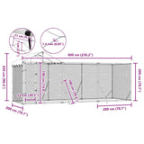 Outdoor Dog Kennel with Roof Silver 6x2x2.5 m Galvanised Steel - Extra Image