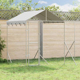 Outdoor Dog Kennel with Roof Silver 6x2x2.5 m Galvanised Steel