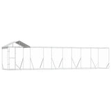 Outdoor Dog Kennel with Roof Silver 10x2x2.5 m Galvanised Steel