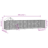 Outdoor Dog Kennel with Roof Silver 10x2x2.5 m Galvanised Steel - Side View