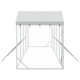 Outdoor Dog Kennel with Roof Silver 10x2x2.5 m Galvanised Steel