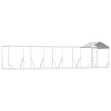 Outdoor Dog Kennel with Roof Silver 10x2x2.5 m Galvanised Steel