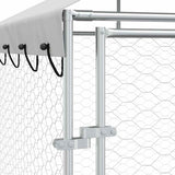 Outdoor Dog Kennel with Roof Silver 10x2x2.5 m Galvanised Steel