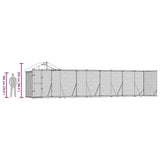 Outdoor Dog Kennel with Roof Silver 10x2x2.5 m Galvanised Steel