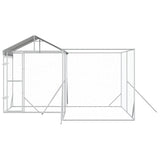 Outdoor Dog Kennel with Roof Silver 4x4x2.5 m Galvanised Steel