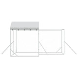 Outdoor Dog Kennel with Roof Silver 4x4x2.5 m Galvanised Steel - Rear View