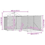 Outdoor Dog Kennel with Roof Silver 4x4x2.5 m Galvanised Steel