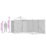 Outdoor Dog Kennel with Roof Silver 4x4x2.5 m Galvanised Steel - Extra Image