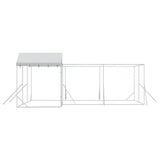 Outdoor Dog Kennel with Roof Silver 6x6x2.5 m Galvanised Steel