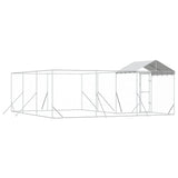 Outdoor Dog Kennel with Roof Silver 6x6x2.5 m Galvanised Steel