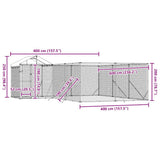 Outdoor Dog Kennel with Roof Silver 6x6x2.5 m Galvanised Steel