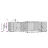 Outdoor Dog Kennel with Roof Silver 6x6x2.5 m Galvanised Steel - Extra Image