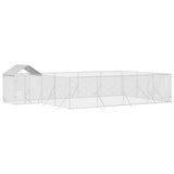 Outdoor Dog Kennel with Roof Silver 10x6x2.5 m Galvanised Steel - Side View