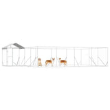 Outdoor Dog Kennel with Roof Silver 10x6x2.5 m Galvanised Steel - Top-Down View