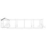 Outdoor Dog Kennel with Roof Silver 10x6x2.5 m Galvanised Steel - 45-Degree Angle